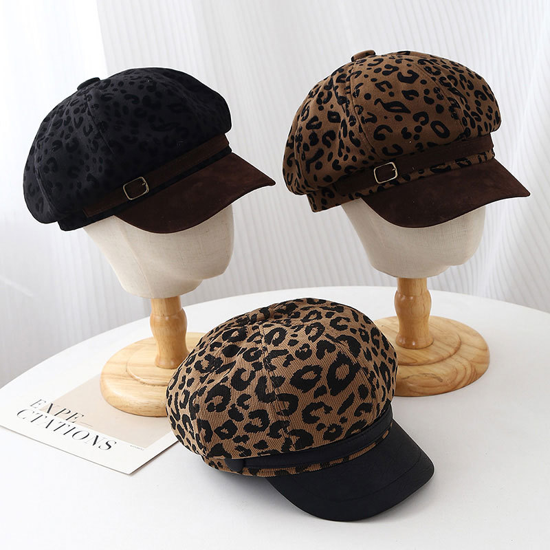 Bucket Hat Women - قبعة بيريه عريضة الحواف بنقشة الفهد