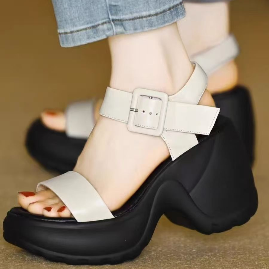 Women'S Fashion Petite - صنادل نسائية بكعب ويدج، أحذية صيفية