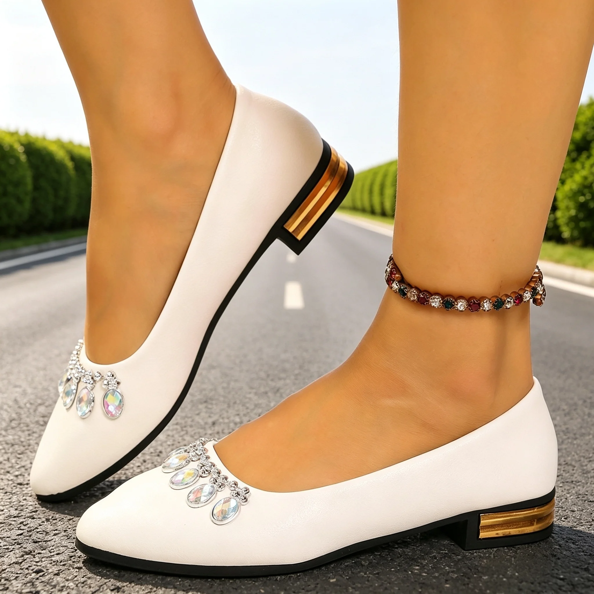Women'S Fashion Footwear - أحذية نسائية مسطحة ذات مقدمة مدببة،