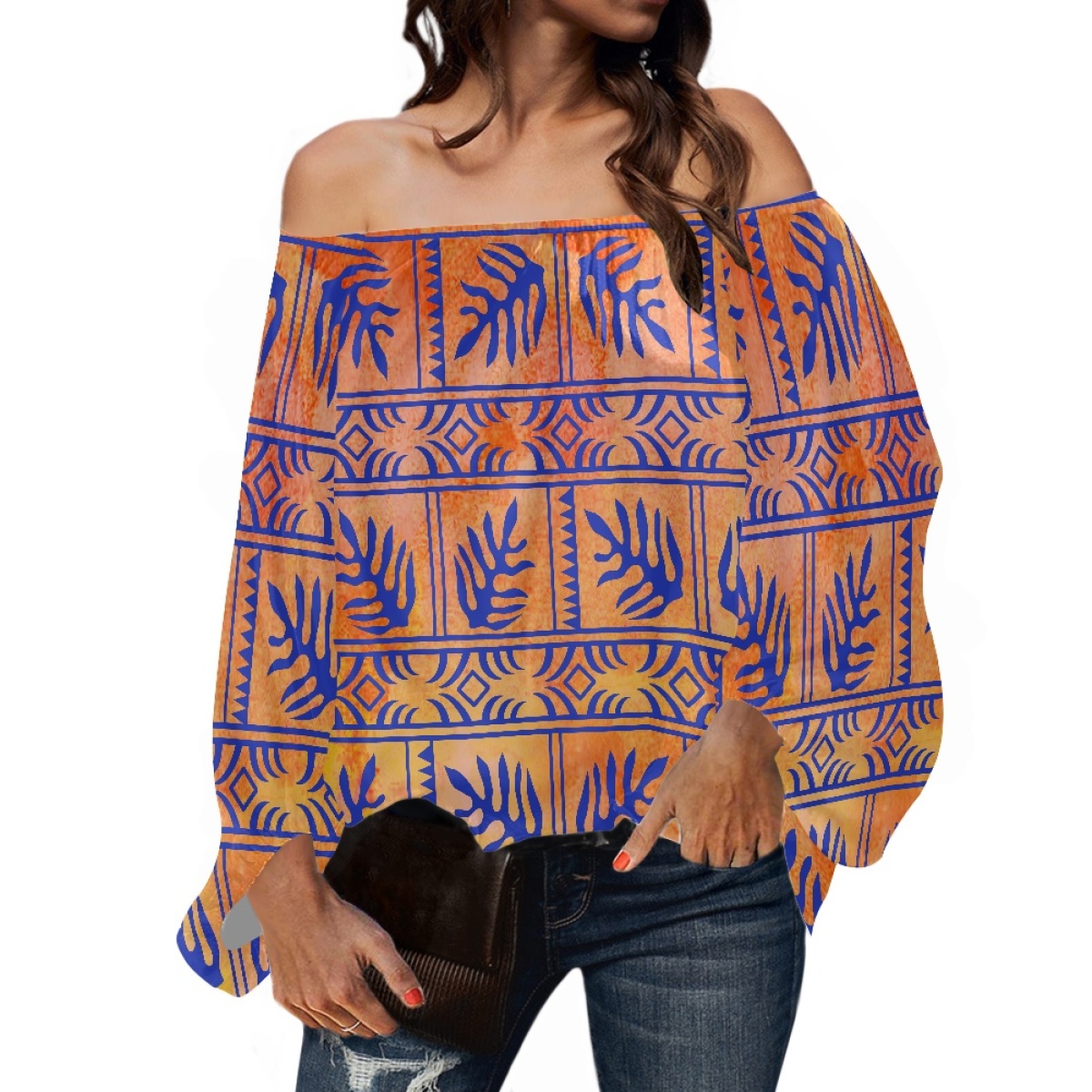 Puff Sleeve Blouse - بلوزة شيفون أنيقة للسيدات بأكمام طويلة