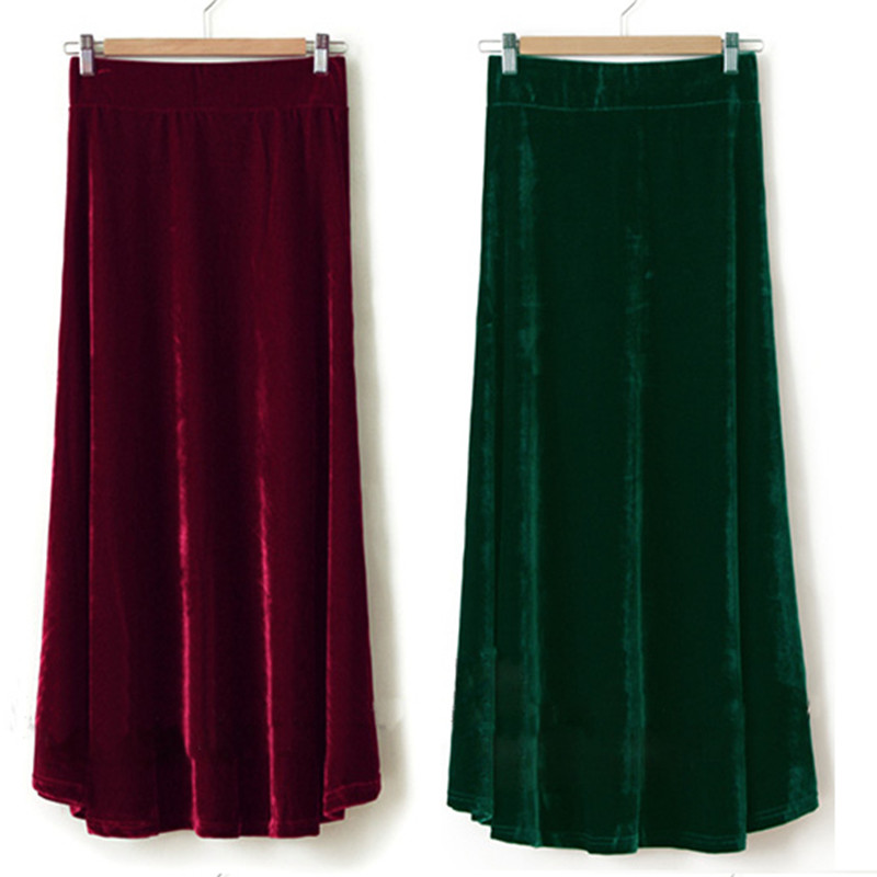 Pleated Skirt Women - Tiyihayiley-تنورة قطيفة نسائية مطوي ، ماكسي