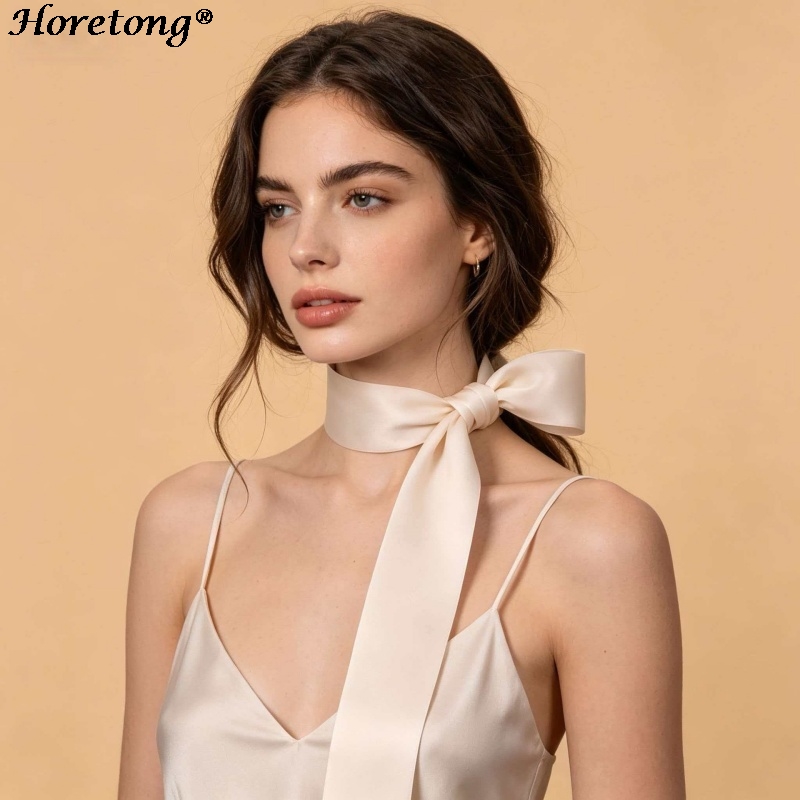 هوريتونج 2026 جديد وشاح ساتان  - مراجعة Women Fashion Necktie وسعره