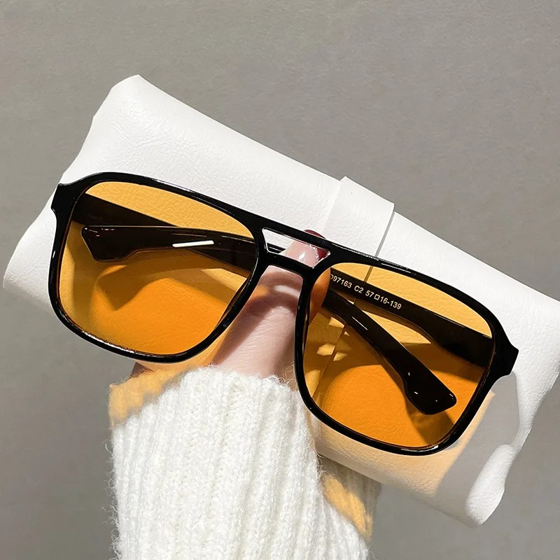 نظارات شمسية مربعة بجسر مزدوج  - مراجعة Women'S Fashion Eyeglasses وسعره