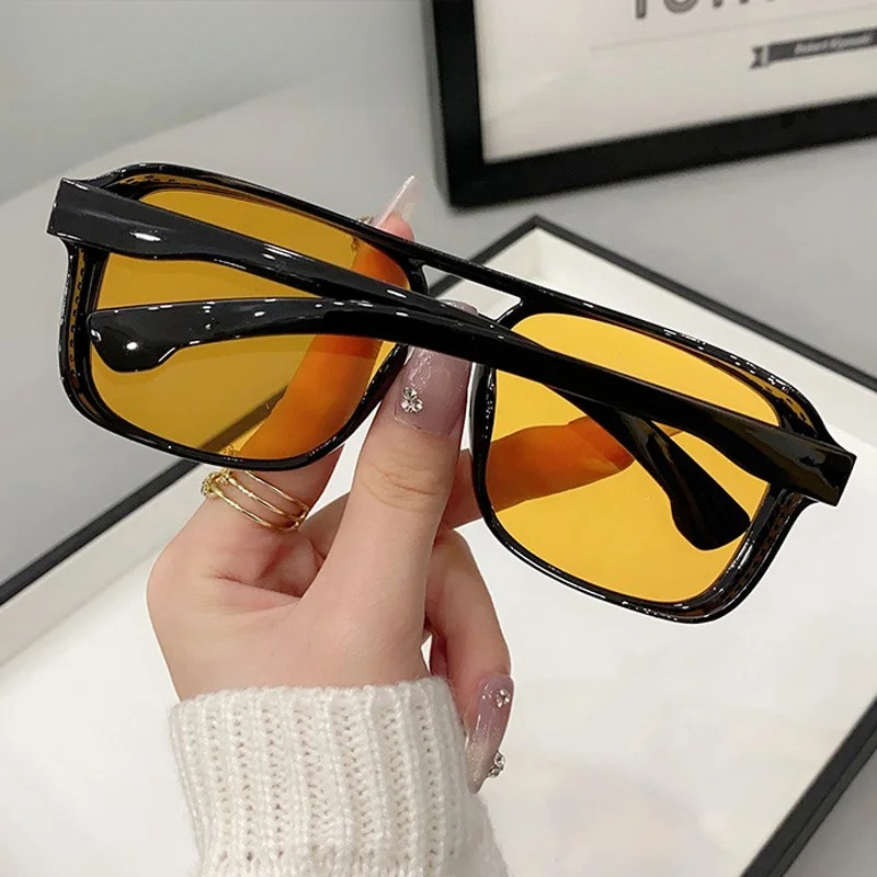 نظارات شمسية مربعة بجسر مزدوج  - مراجعة Women'S Fashion Eyeglasses وسعره