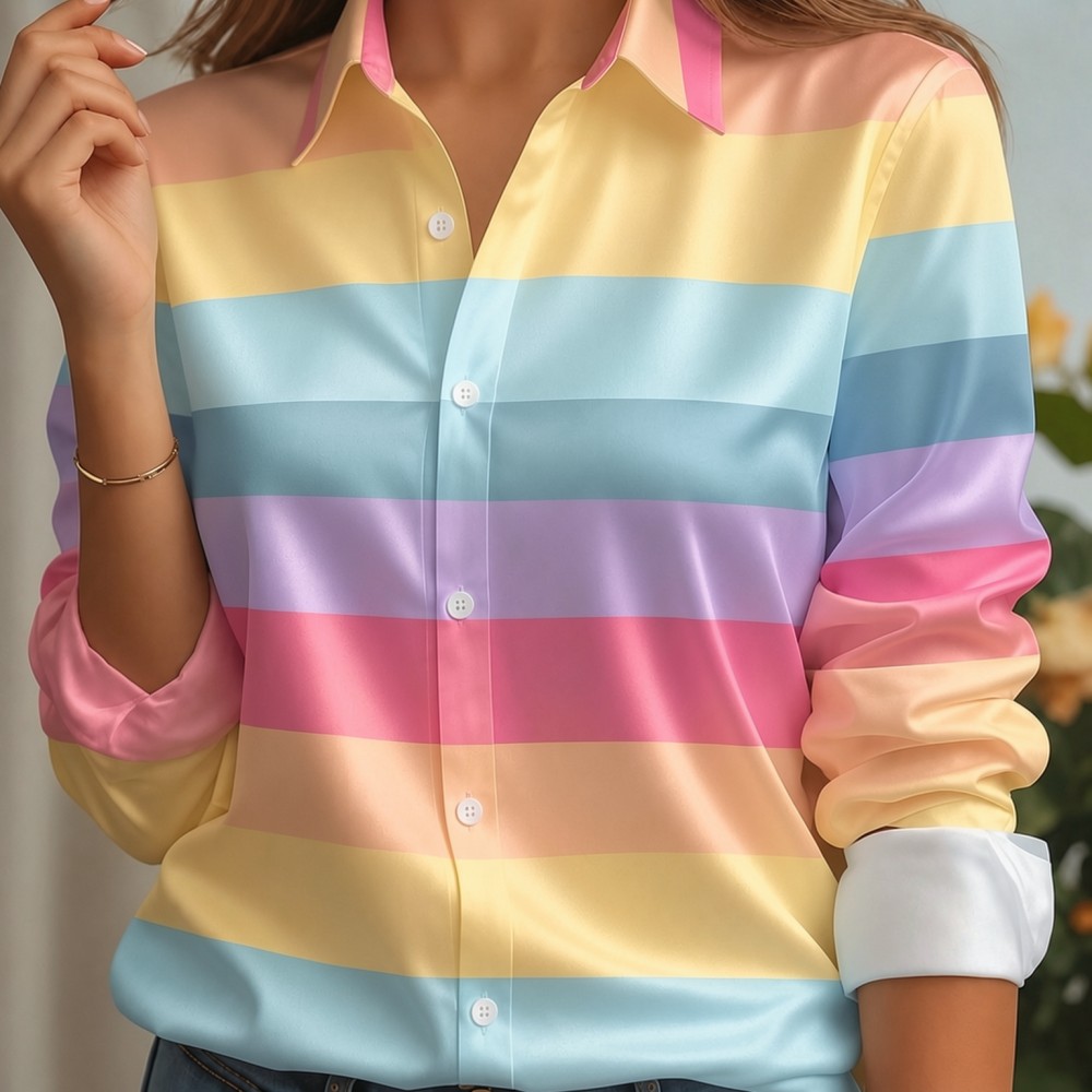 قميص نسائي من الساتان بياقة مد - مراجعة Women'S Fashion Trends وسعره