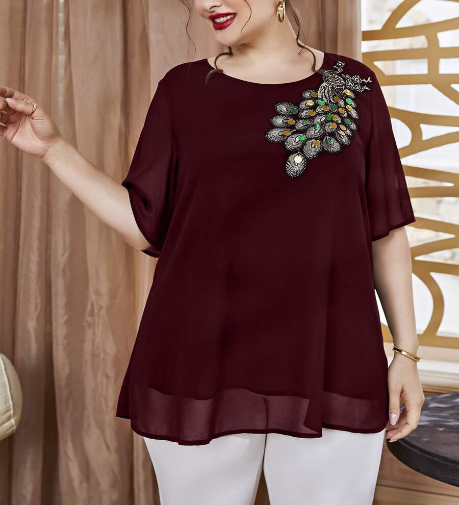 بلوزة طاووس مطرزة للسيدات بمقا - مراجعة Puff Sleeve Blouse وسعره