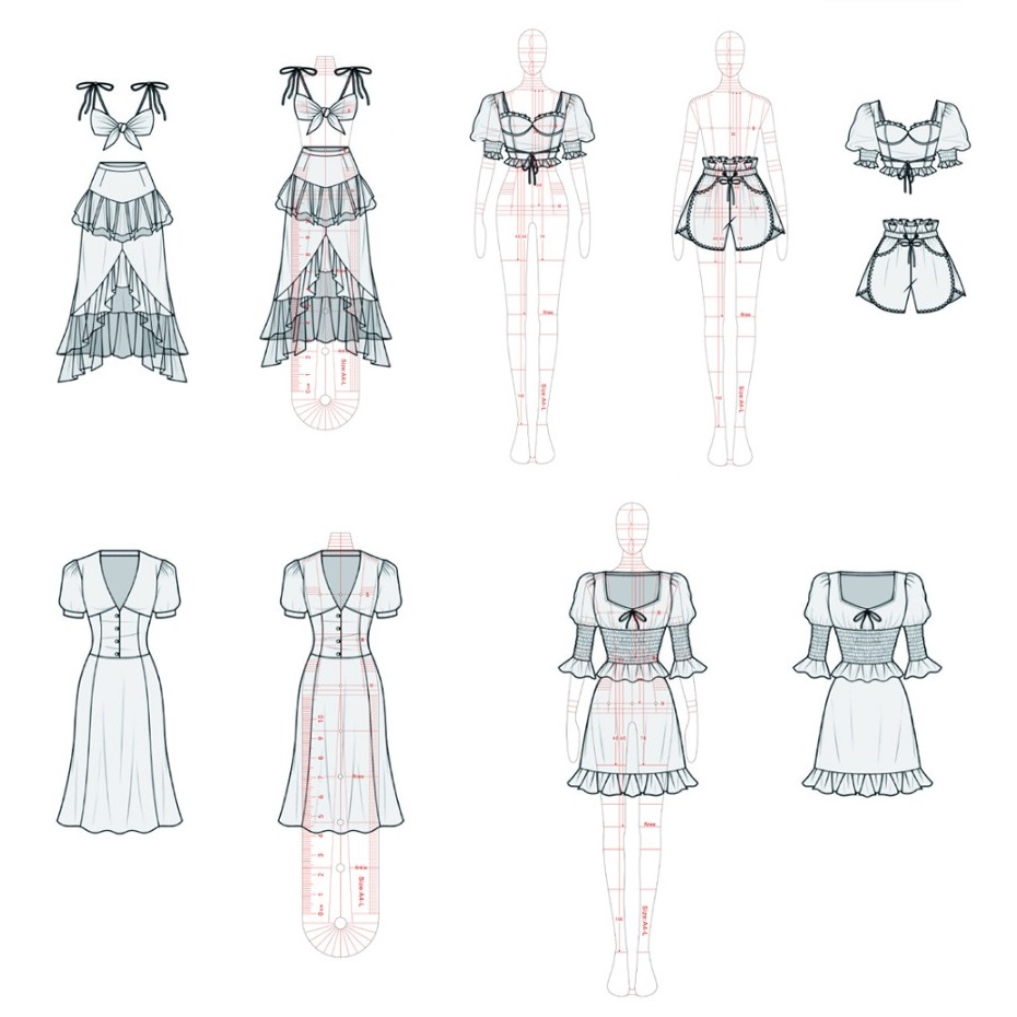 نساء موضة رسم حاكم شكل رسم قال - مراجعة Women Fashion Figure Template وسعره