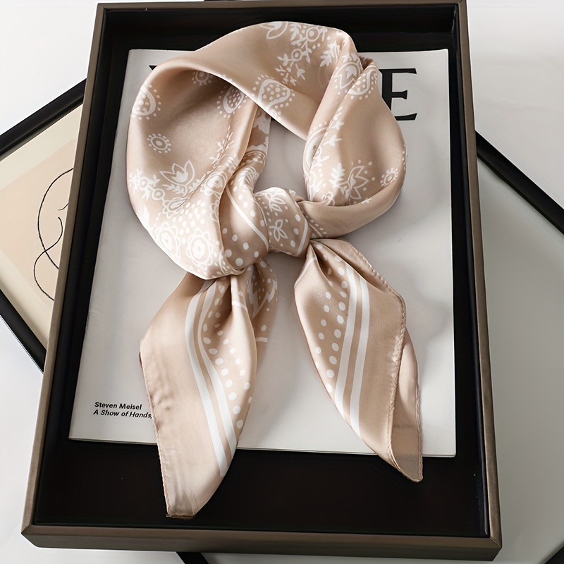وشاح حريري فاخر مربع الشكل للن - مراجعة Women Fashion Necktie وسعره