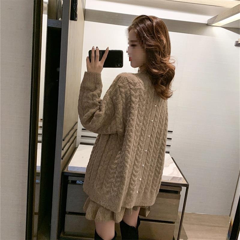 طقم شتوي كوري فاخر، طقم محبوك  - مراجعة Pleated Skirt Women وسعره